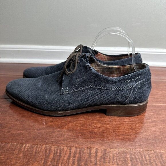 Bugatti Men’s Suede Gibson Lace Up Shoes Dark Blue Size 12 - Picture 5 of 12